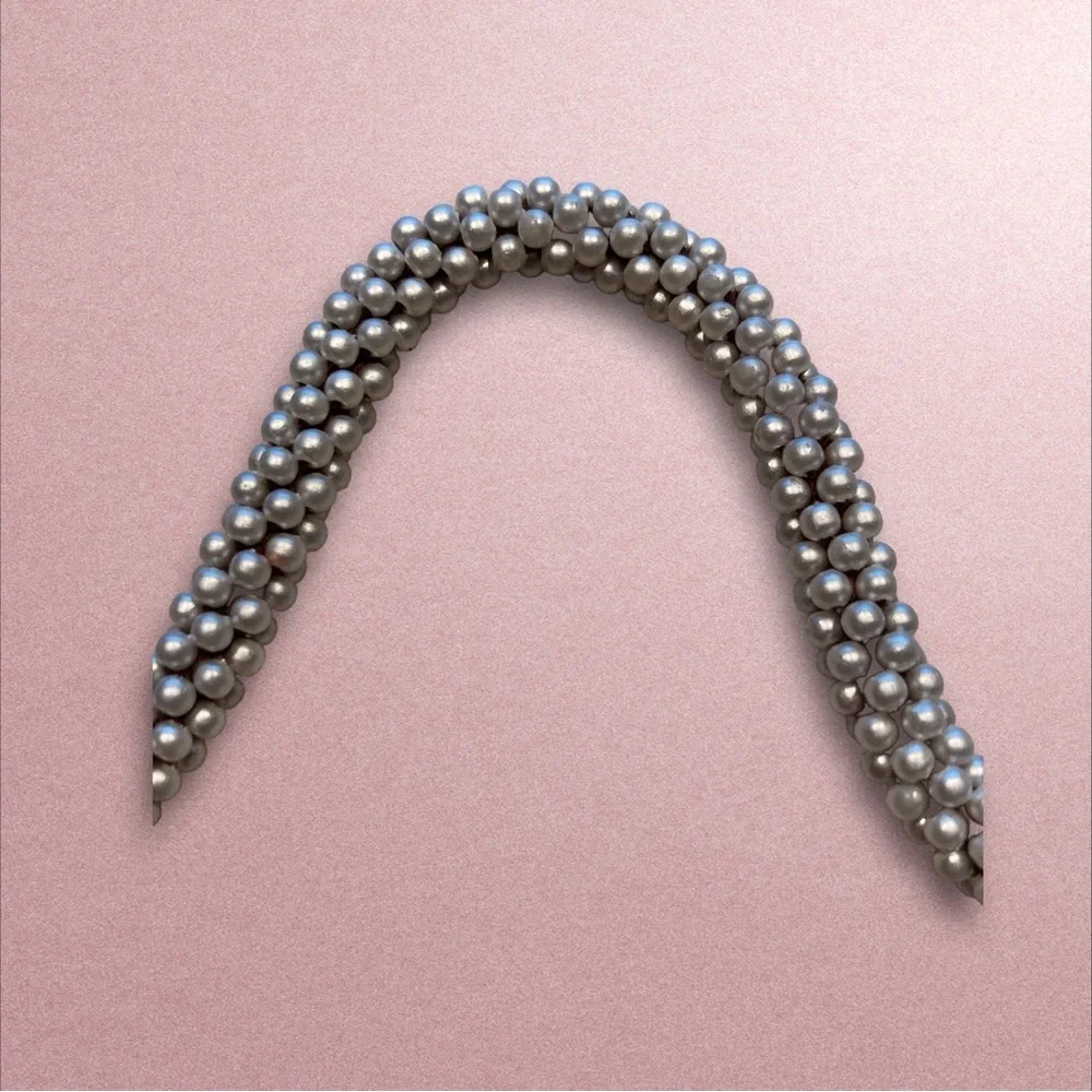 Faux Pearl White Seed Pearl Rope 57” long vintage